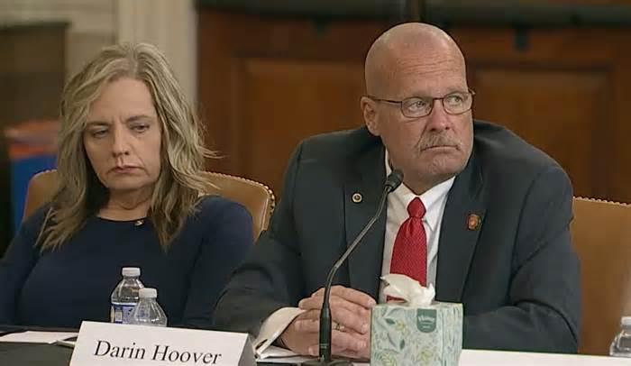 Aug 29, 2023: Darin Hoover and Kelly Barnett, parents of Marine Corps Staff Sergeant Taylor Hoover, speak to a House committee.