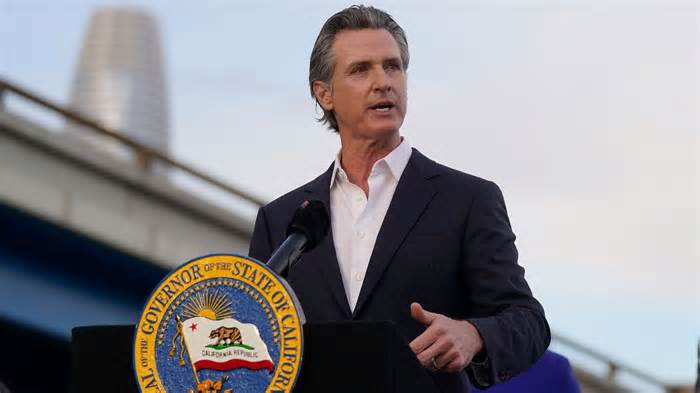 California Gov. Newsom speaks in San Francisco on Thursday, Nov. 9, 2023. He is expected to disclose his plan to deal with California's massive deficit on Wednesday.