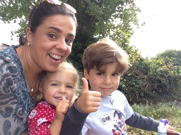 Susana Gonzalez with her children Tomas and Clara, who both have ADHD