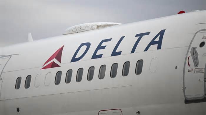 WASHINGTON D.C., UNITED STATES - FEBRUARY 16: In this photo DELTA Air Lines logo is seen on a passenger plane, in Washington D.C., United States on February 16, 2023.