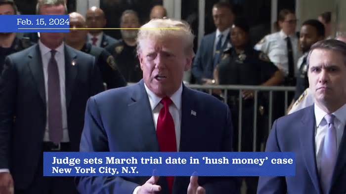 SOT Trump delivers remarks outside N.Y. courtroom after Judge sets March trial date