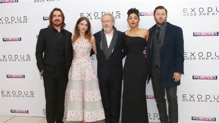 Christian Bale, Maria Valverde, Director Ridley Scott, Golshifteh Farahani and Joel Edgerton.