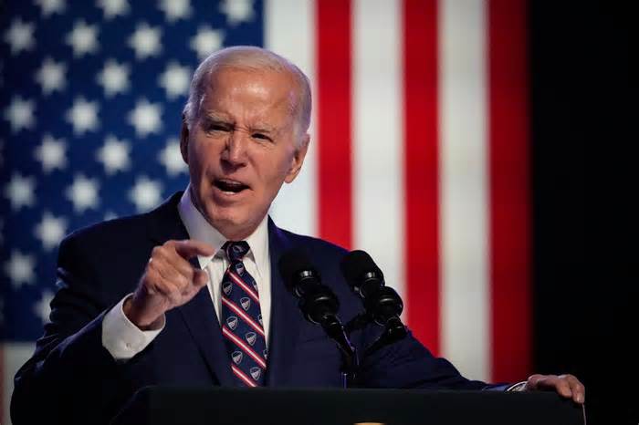 U.S. President Joe Biden speaks during a campaign event at Montgomery County Community College January 5, 2024 in Blue Bell, Pennsylvania. In his first campaign event of the 2024 election season, Biden stated that democracy and fundamental freedoms are under threat if former U.S. President Donald Trump returns to the White House.
