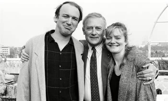 Tim Woodward, left, with his father, Edward, and sister, Sarah, both actors, in 1986. In 1989 he appeared with his father in an episode of The Equalizer.
