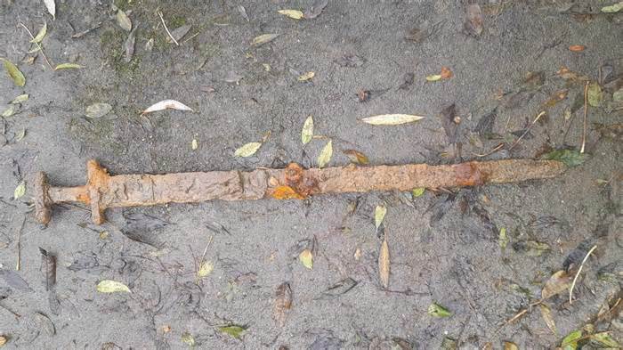 Viking sword pulled from a UK river.