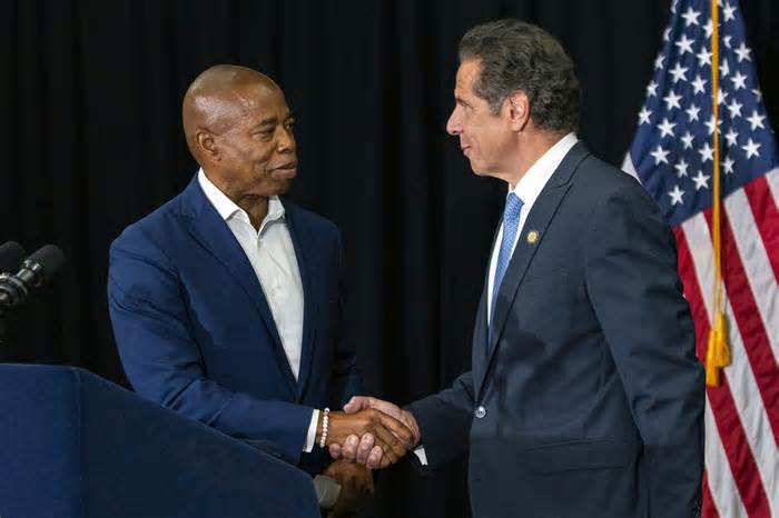 Former Gov. Andrew Cuomo has been discussing a possible run for New York City mayor amid the struggles of Mayor Eric Adams. But Cuomo has indicated that he would run in a primary against Adams, with whom he is close.