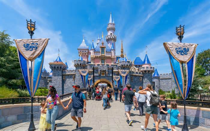 The popular Sleeping Beauty Castle attraction in Disneyland, California
