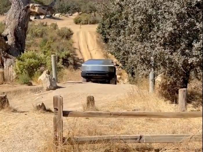 New videos of Tesla Cybertruck off-roading appear to show it struggling to climb up a steep dirt hill