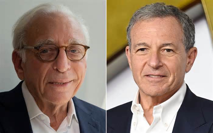 LEFT: Nelson Peltz, founder partner and chief executive officer of Trian Fund Management, RIGHT: Bob Iger, chief executive of Disney