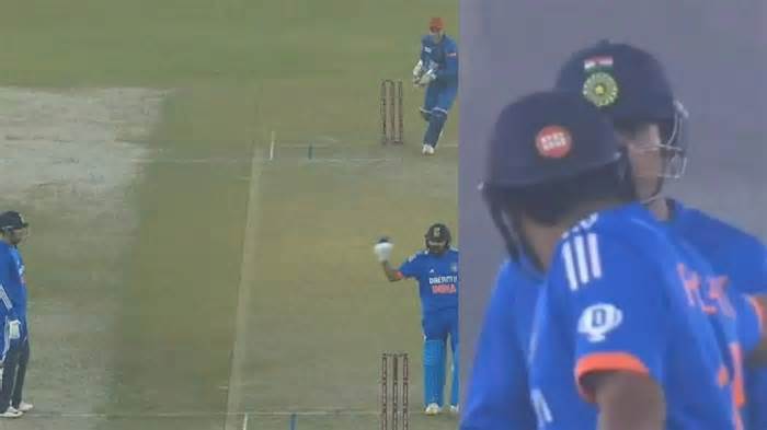 ind vs afg: rohit sharma fumes at shubman gill; angry outburst goes viral after being run-out in t20i comeback - watch