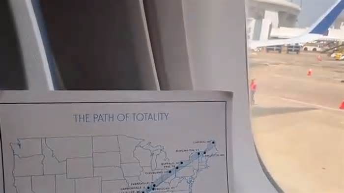 Delta Airlines flight makes trip along path of totality during solar eclipse