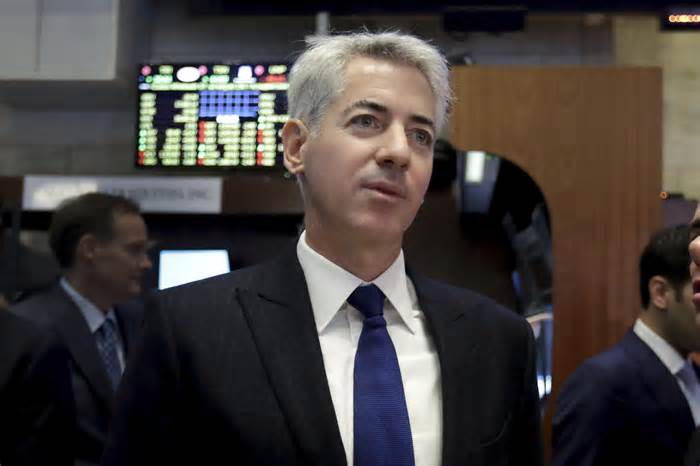 FILE - Bill Ackman, CEO and founder of Pershing Square Capital, visits the floor of the New York Stock Exchange, Nov. 10, 2015. Ackman was a prominent critic of former Harvard President Claudine Gay, who recently resigned following charges that her academic writing contained examples of improperly credited work. On Sunday, Jan. 14, 2024, Business Insider’s top executive and parent company said they were satisfied with the fairness and accuracy of stories that made plagiarism accusations against Ackman's wife, a former MIT professor. (AP Photo/Richard Drew, File)