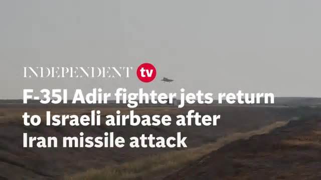 Watch: F-35I Adir fighter jets return to Israeli airbase after Iran missile attack Thumbnail