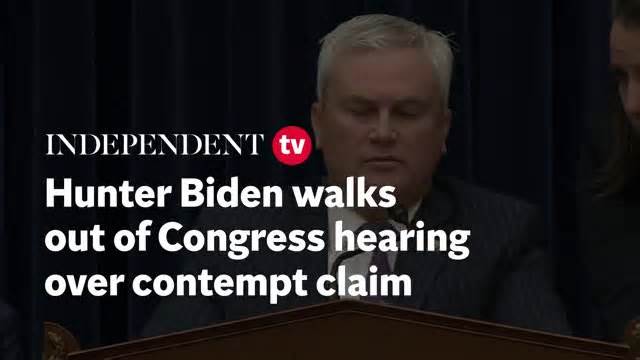 Watch: Hunter Biden walks out of Congress hearing over contempt claim Thumbnail
