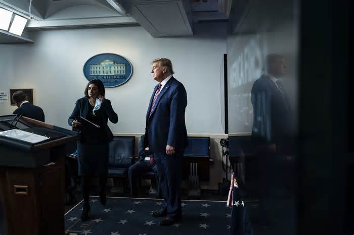 Former president Donald Trump, seen here at the White House in November 2020, brought the issue of entitlement programs back to the forefront of the campaign with comments in a Monday interview on CNBC.