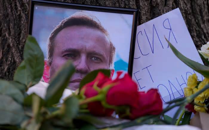 A portrait of opposition leader Alexei Navalny