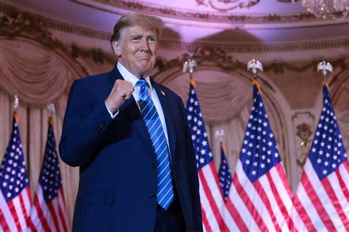 Former President Trump Holds Super Tuesday Election Night Event At Mar-A-Lago