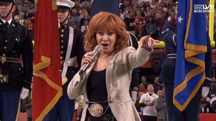 Watch Reba McEntire’s national anthem performance at the Super Bowl