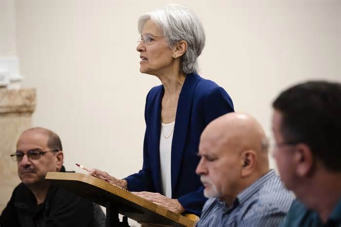 Former Green Party presidential candidate Jill Stein speaks at City Hall in Philadelphia on Oct. 2. 2019.