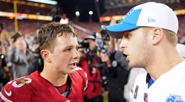 Mics Picked Up Jared Goff’s Classy Message to Brock Purdy After Lions’ Loss to 49ers