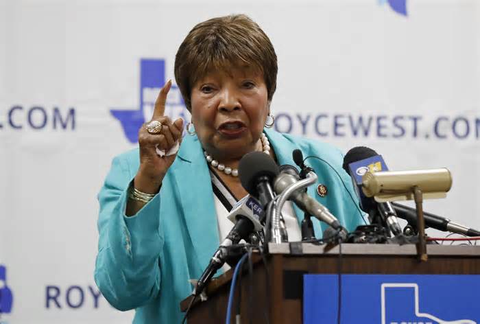 FILE - U.S. Rep. Eddie Bernice Johnson, D-Texas, speaks on July 22, 2019, in Dallas. Johnson's family said Thursday, Jan. 4, 2024, that the trailblazing Texas congresswoman, who died Sunday, Dec. 31, 2023, at age 89, passed away after getting an infection and accused a Dallas rehabilitation facility of neglect. (AP Photo/Tony Gutierrez, File)