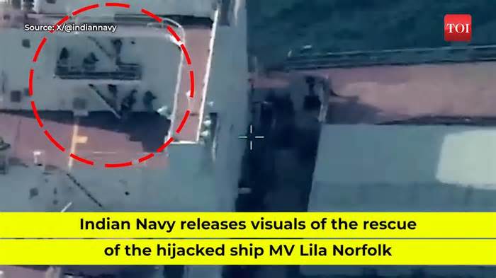 Watch: Indian Navy Commandos storming the hijacked MV Lila vessel in the Arabian Sea