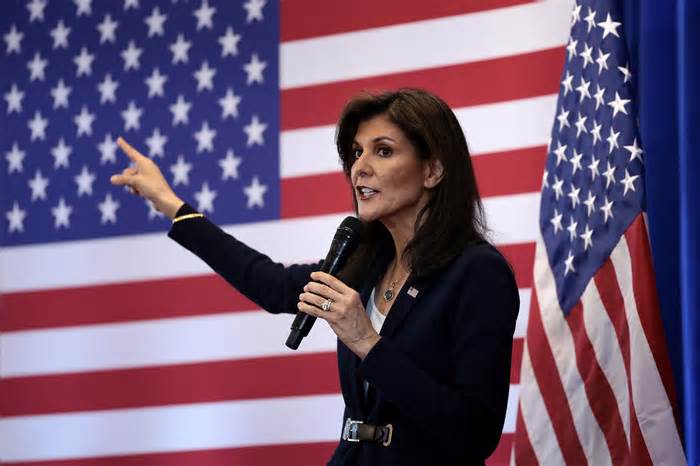 Republican presidential candidate Nikki Haley campaigns on Feb. 12, 2024, in Laurens, S.C. South Carolina holds its Republican primary on Feb. 24.