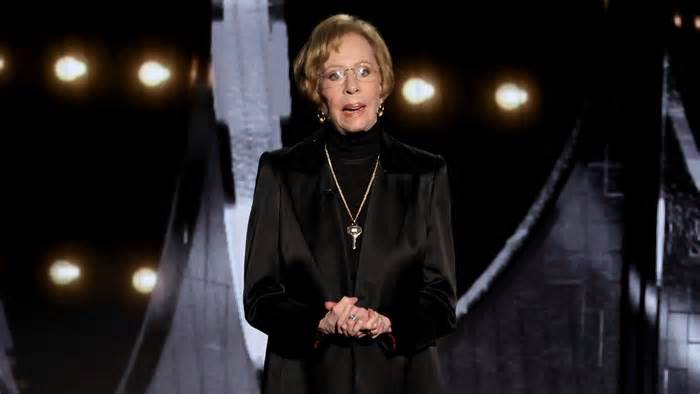 Carol Burnett speaks onstage during the 75th Primetime Emmy Awards at Peacock Theater on January 15, 2024 in Los Angeles, California.