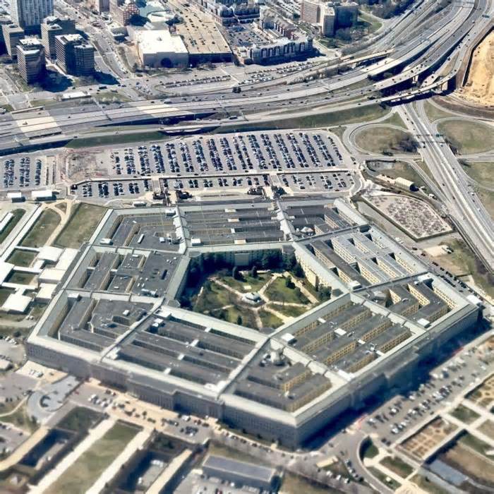 This aerial photograph taken on March 8, 2023 shows the Pentagon.