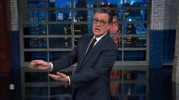 Stephen Colbert trump speech problems monologue cbs