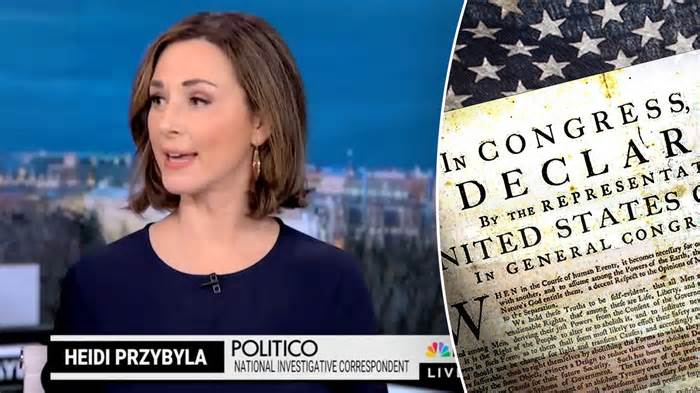 Politico's Heidi Przybyla with Declaration of Independence
