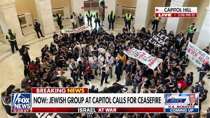 Jewish demonstrators protest on Capitol Hill