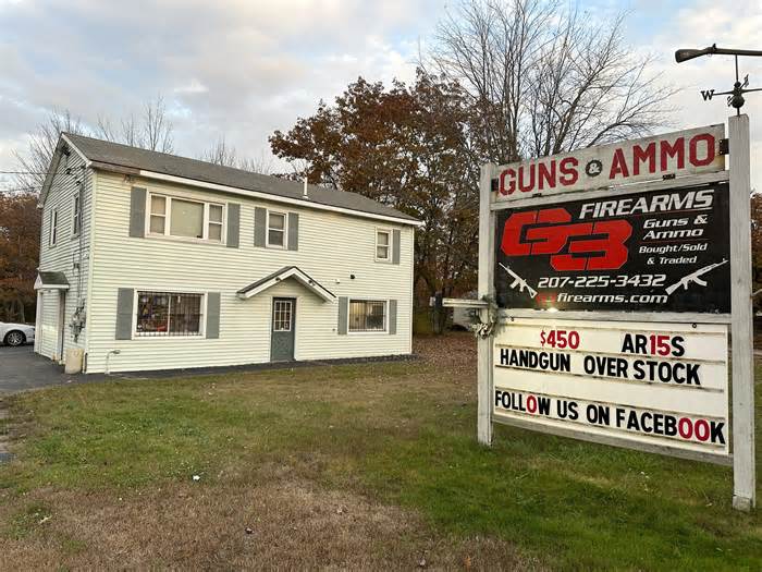 The G3 Firearms gun store in Turner, Maine, on Oct. 27, 2023.