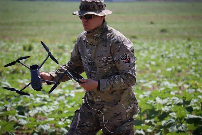 A military operator of a civilian drone