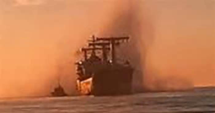 Cargo ship 'explodes after hitting Russian mine in Black Sea'
