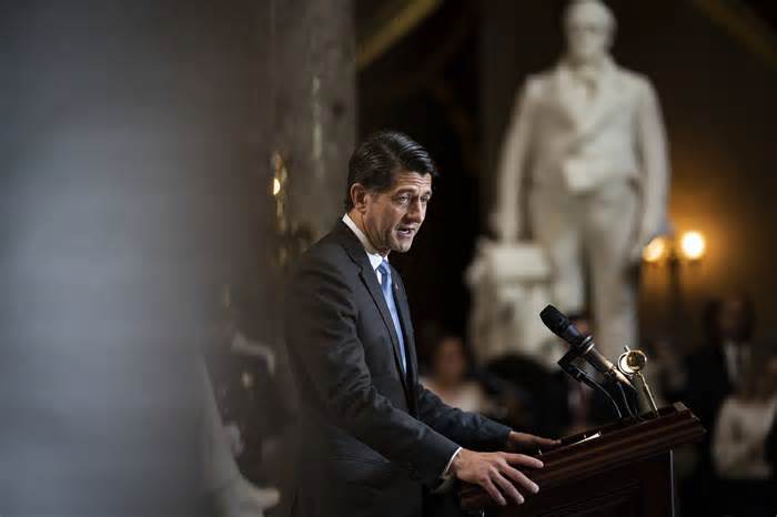 Former House speaker Paul D. Ryan said the current speaker needs to call the far-right's bluff.