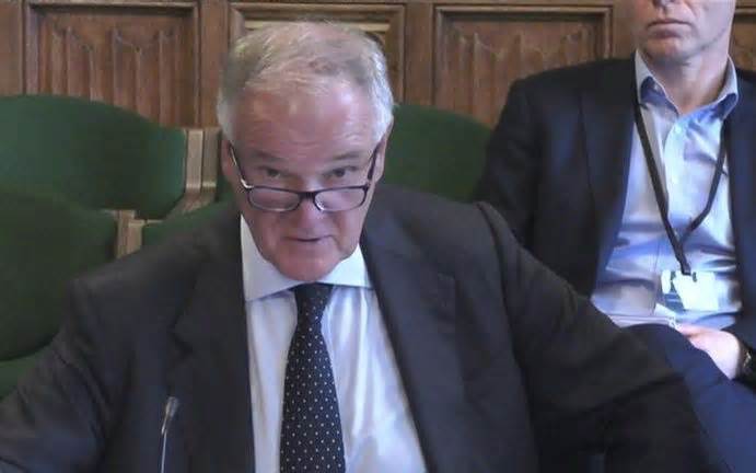 Henry Staunton, now former chairman of the Post Office, giving evidence to the parliamentary inquiry into the case