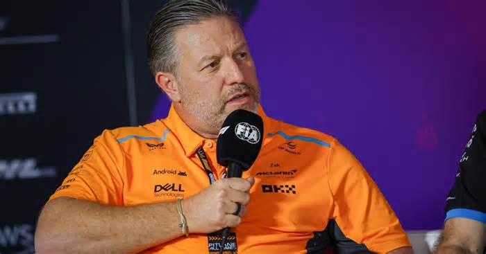Zak Brown during a Bahrain press conference