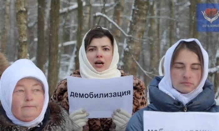 ‘We’re tired of being good girls’: Russia’s military wives and mothers protest against Putin