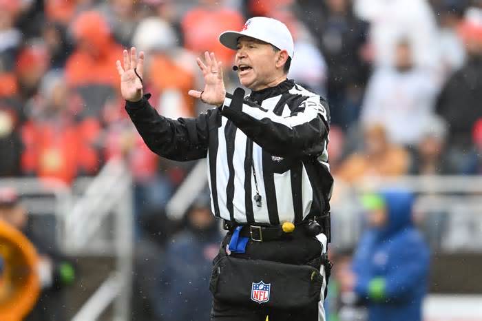 CLEVELAND, OHIO - DECEMBER 17: Referee Brad Allen looks on during the first half between the Chicago Bears and the Cleveland Browns at Cleveland Browns Stadium on December 17, 2023 in Cleveland, Ohio. (Photo by Nick Cammett/Diamond Images via Getty Images)
