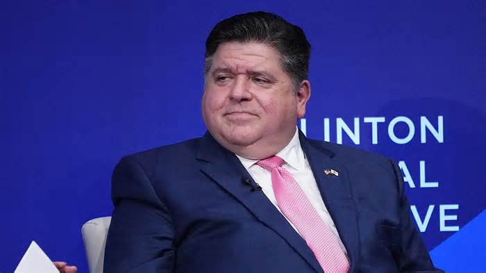 NEW YORK, NEW YORK - SEPTEMBER 19: Illinois Governor J. B. Pritzker speaks during the Clinton Global Initiative (CGI) meeting at the Hilton Midtown on September 19, 2023 in New York City. (Photo by John Nacion/WireImage)