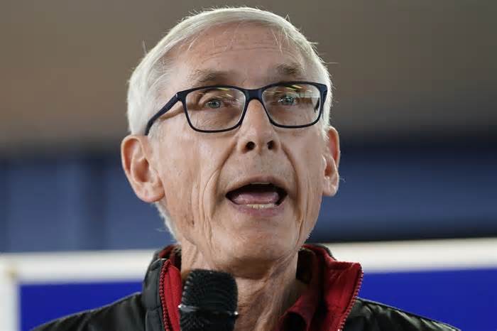 FILE - Wisconsin Democratic Gov. Tony Evers speaks at a campaign stop, Oct. 27, 2022, in Milwaukee. Evers is suing the Republican-controlled Legislature, Tuesday, Oct. 31, 2023, arguing that it is obstructing basic government functions, including signing off on pay raises for university employees that were previously approved. (AP Photo/Morry Gash, File)