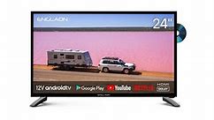 ENGLAON 24" Full HD LED Android 11 Smart 12V TV with Built-in DVD Player & Chromecast & Bluetooth5 for Caravan