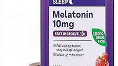 Natrol Melatonin 10mg, Strawberry-Flavored Sleep Support Dietary Supplement for Adults, 200 Fast-Dissolve Tablets, 200 Day Supply