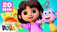 Dora's Music Fun w/ Grumpy Old Troll & Boots! 🎶 20 Minute Compilation | Dora & Friends