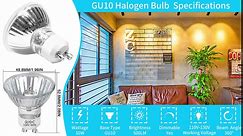 GU10 Halogen 50W Bulbs, 6 Pack GU10+C 120V 50W Halogen Light Bulbs, Dimmable MR16 GU10 Light Bulb for Track & Recessed Lighting, Range Hood Light Bulbs, 2700K Warm White, GU10 Base