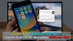 Checkra1n Windows Jailbreak iOS 16.7 iPhone X/8+/8 On Windows Without USB