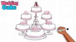 How to draw a multi-tiered wedding cake