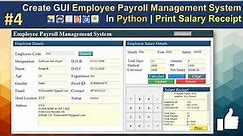 How to Create Employee Payroll Management System with Database in Python | Print Salary | #Part4