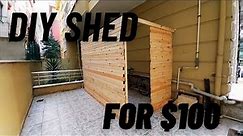 DIY SHED FOR $100 - START TO FINISH